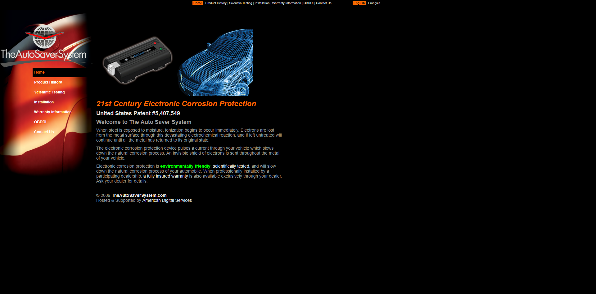 The Auto Saver System web site screenshot