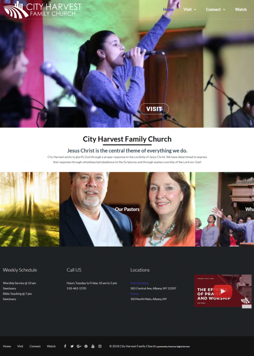 City Harvest Family Church web site screen shot