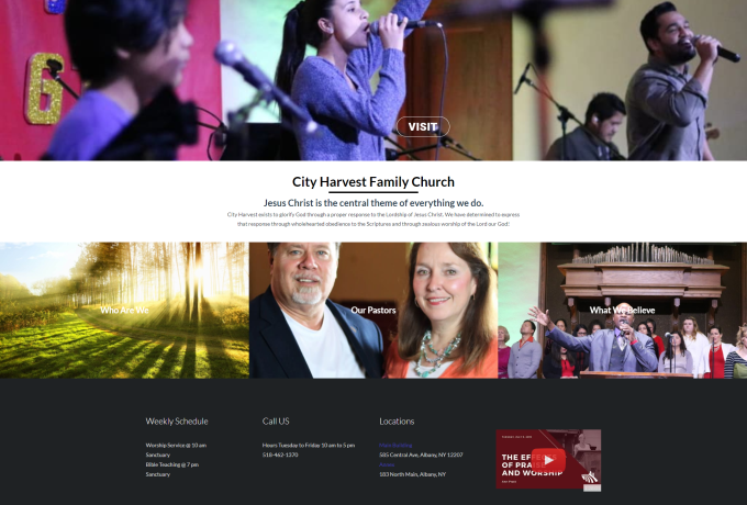 City Harvest Family Church web site screen shot