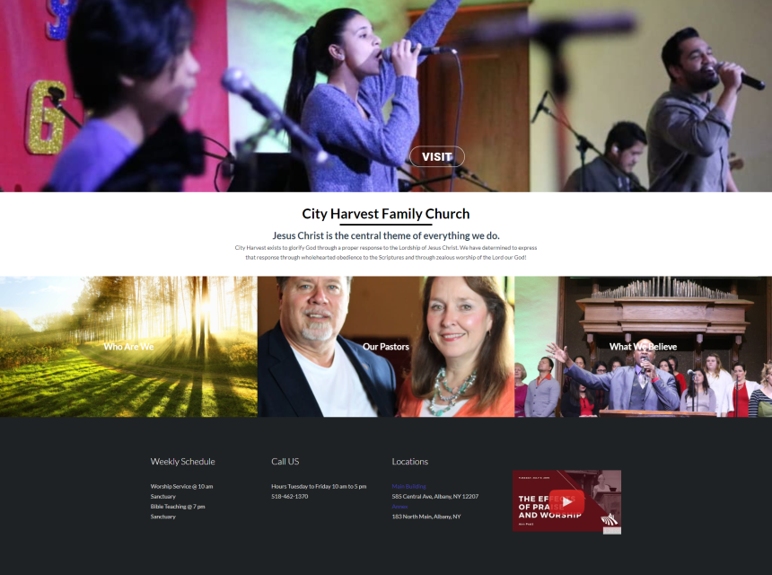 City Harvest Family Church web site screen shot