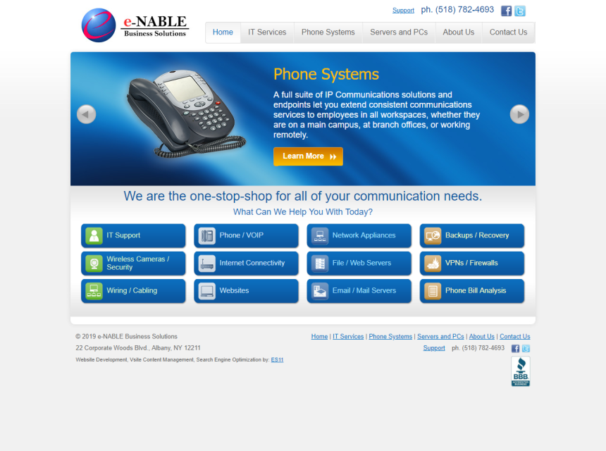 e-Nable your biz Website Screenshot