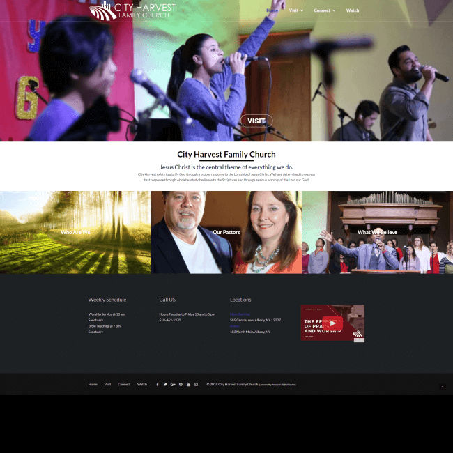 City Harvest Family Church web site screen shot
